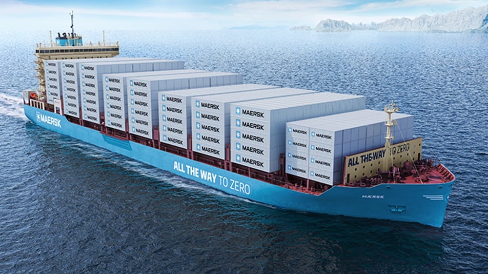 Maersk Soltice 3D renders Hero shot water