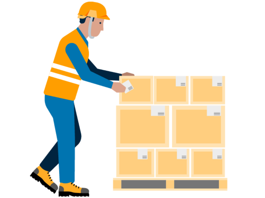 Male with protective gear illustration